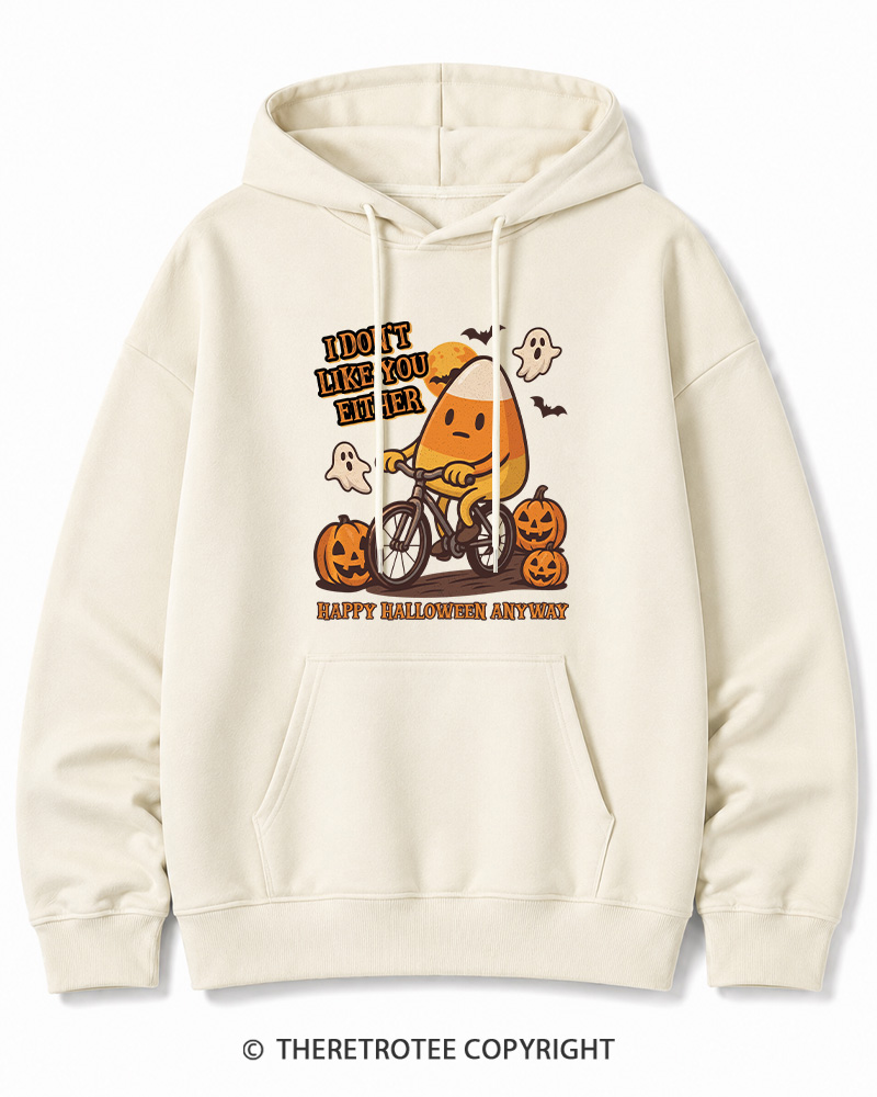 TheRetroTee I Don’t Like You Either 1990s Halloween Halloween Cotton Hoodie