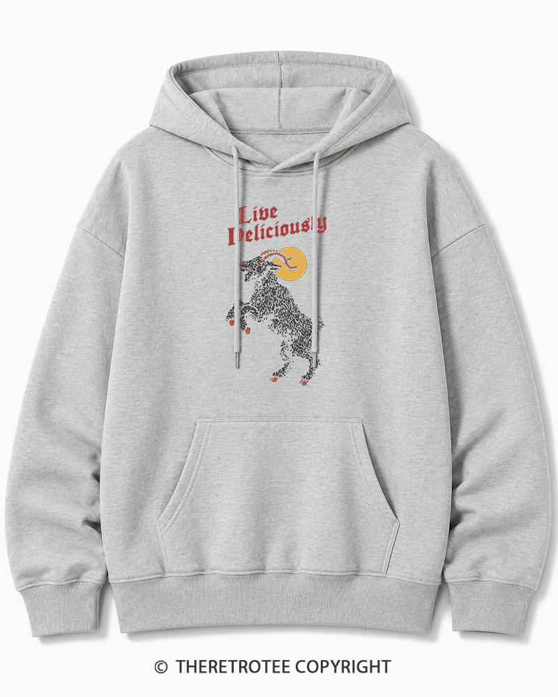 TheRetroTee Live Deliciously 1990s Halloween Halloween Cotton Hoodie