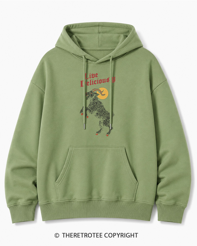 TheRetroTee Live Deliciously 1990s Halloween Halloween Cotton Hoodie