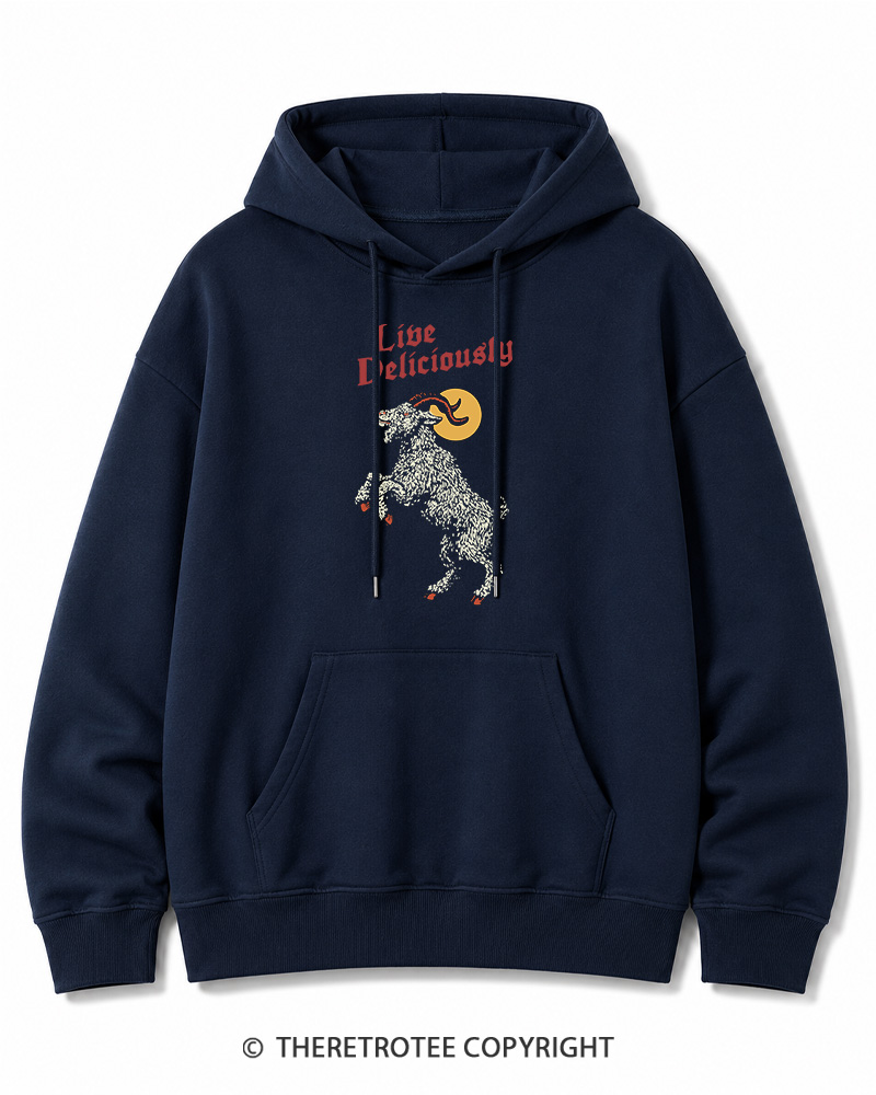 TheRetroTee Live Deliciously 1990s Halloween Halloween Cotton Hoodie