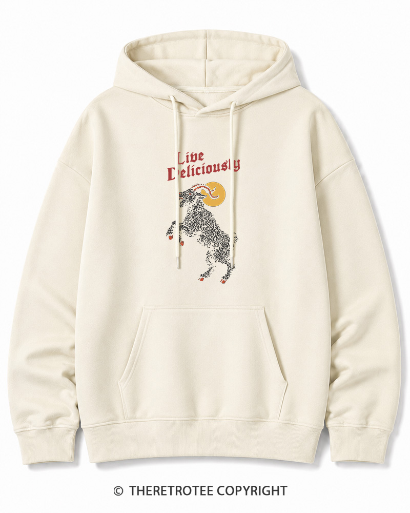 TheRetroTee Live Deliciously 1990s Halloween Halloween Cotton Hoodie