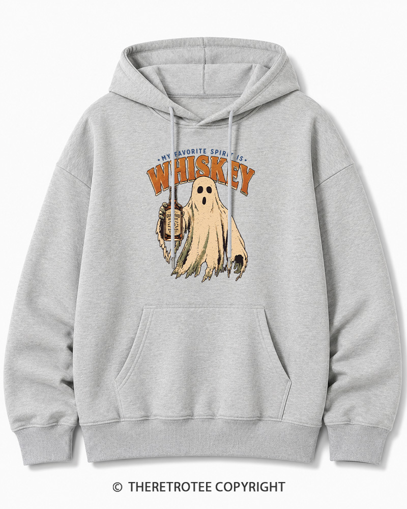 TheRetroTee My Favorite Spirit is Whiskey 1970s Halloween Halloween Cotton Hoodie