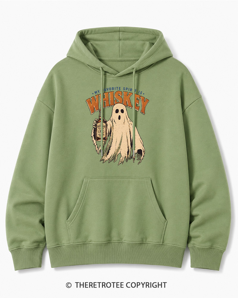 TheRetroTee My Favorite Spirit is Whiskey 1970s Halloween Halloween Cotton Hoodie