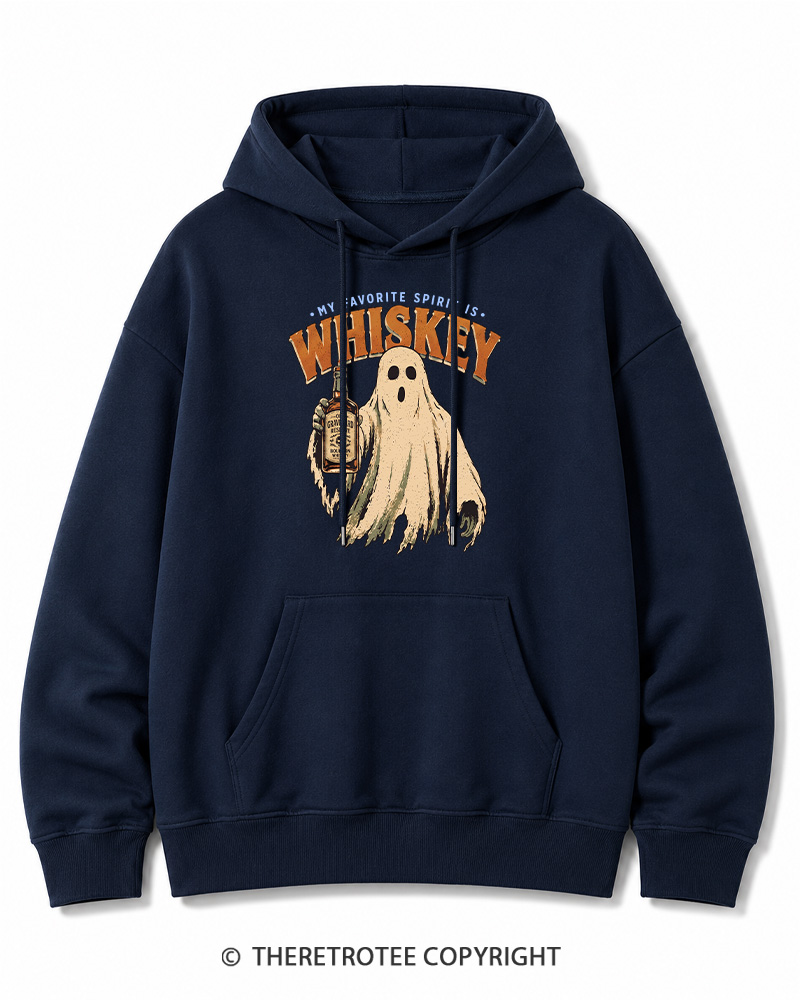 TheRetroTee My Favorite Spirit is Whiskey 1970s Halloween Halloween Cotton Hoodie