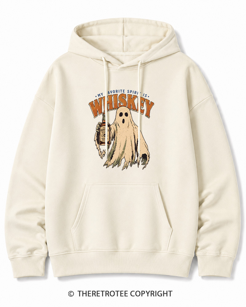 TheRetroTee My Favorite Spirit is Whiskey 1970s Halloween Halloween Cotton Hoodie