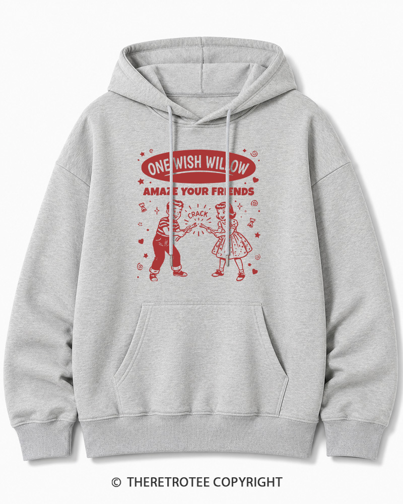 TheRetroTee One Wish Willow Vintage Halloween Halloween Cotton Hoodie