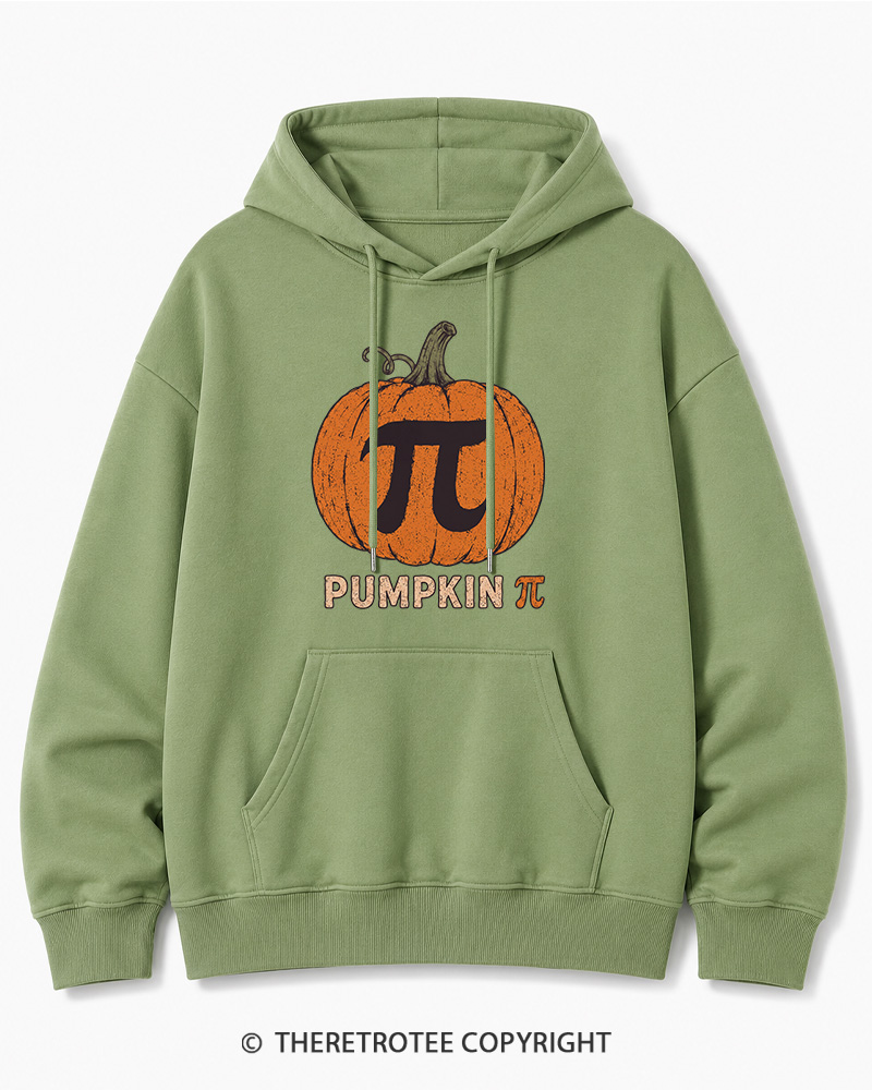 TheRetroTee Pumpkin Pi 1980s Halloween Halloween Cotton Hoodie