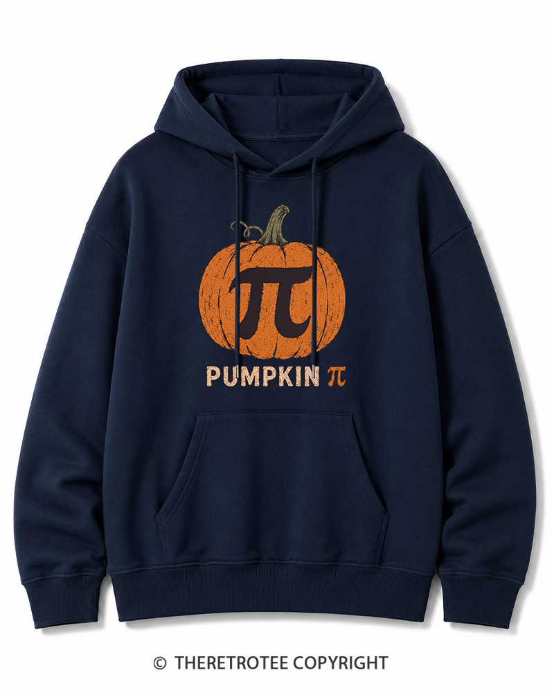 TheRetroTee Pumpkin Pi 1980s Halloween Halloween Cotton Hoodie