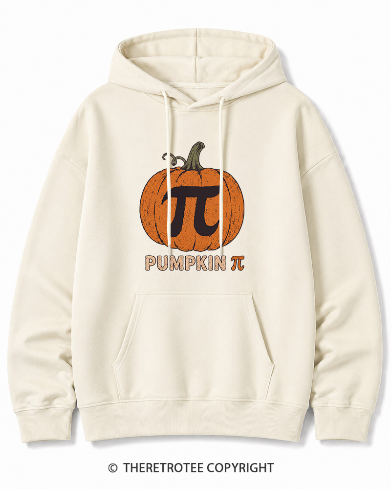TheRetroTee Pumpkin Pi 1980s Halloween Halloween Cotton Hoodie