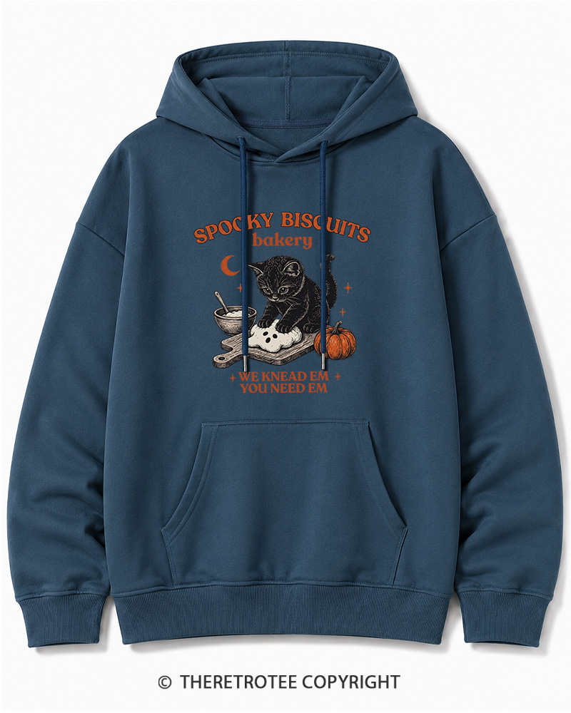 TheRetroTee Spooky Biscuits Bakery 1970s Halloween Halloween Cotton Hoodie