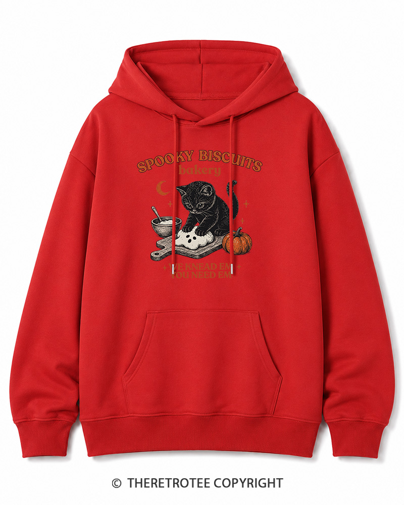 TheRetroTee Spooky Biscuits Bakery 1970s Halloween Halloween Cotton Hoodie