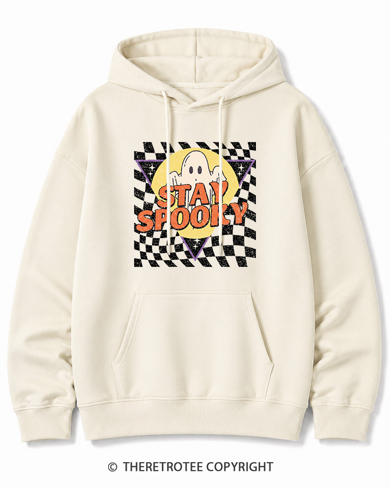 TheRetroTee Stay Spooky 1990s Halloween Cotton Hoodie