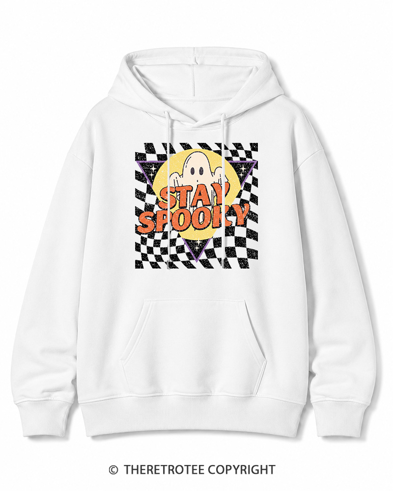 TheRetroTee Stay Spooky 1990s Halloween Cotton Hoodie