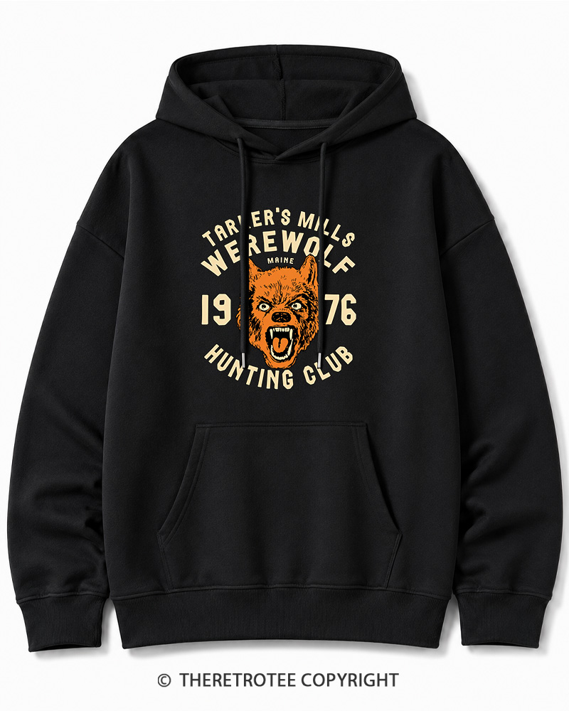 TheRetroTee Tarker's Mills Werewolf Hunting Club 1960s Halloween Halloween Cotton Hoodie