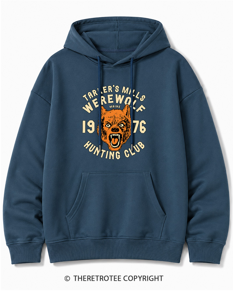 TheRetroTee Tarker's Mills Werewolf Hunting Club 1960s Halloween Halloween Cotton Hoodie