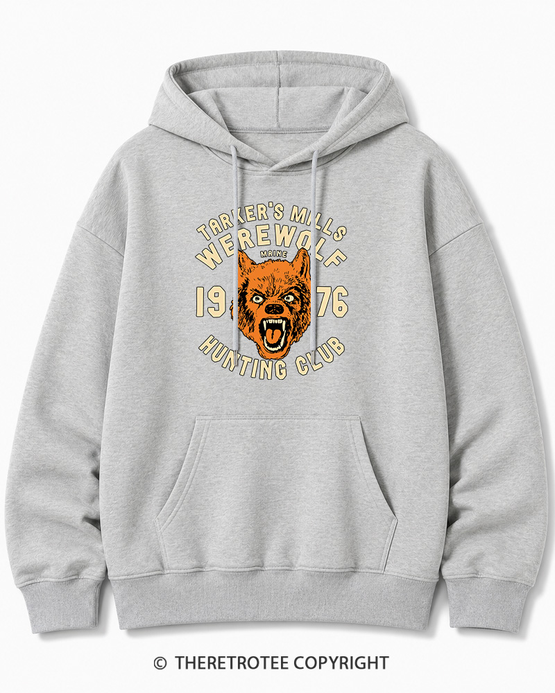 TheRetroTee Tarker's Mills Werewolf Hunting Club 1960s Halloween Halloween Cotton Hoodie