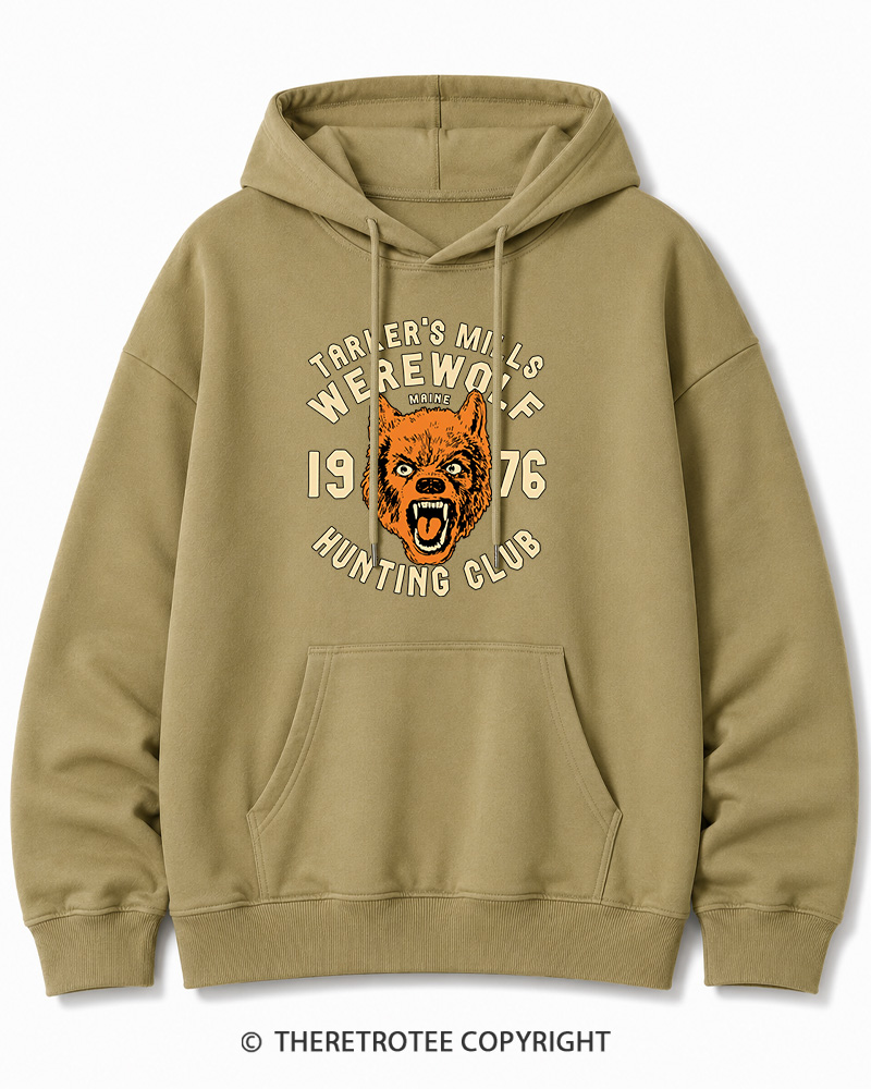 TheRetroTee Tarker's Mills Werewolf Hunting Club 1960s Halloween Halloween Cotton Hoodie