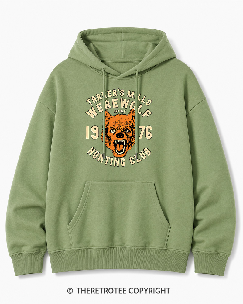 TheRetroTee Tarker's Mills Werewolf Hunting Club 1960s Halloween Halloween Cotton Hoodie