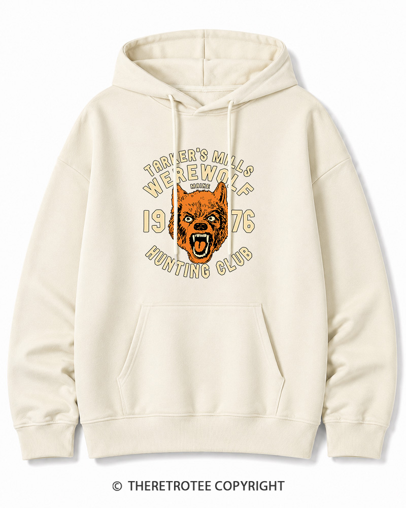 TheRetroTee Tarker's Mills Werewolf Hunting Club 1960s Halloween Halloween Cotton Hoodie