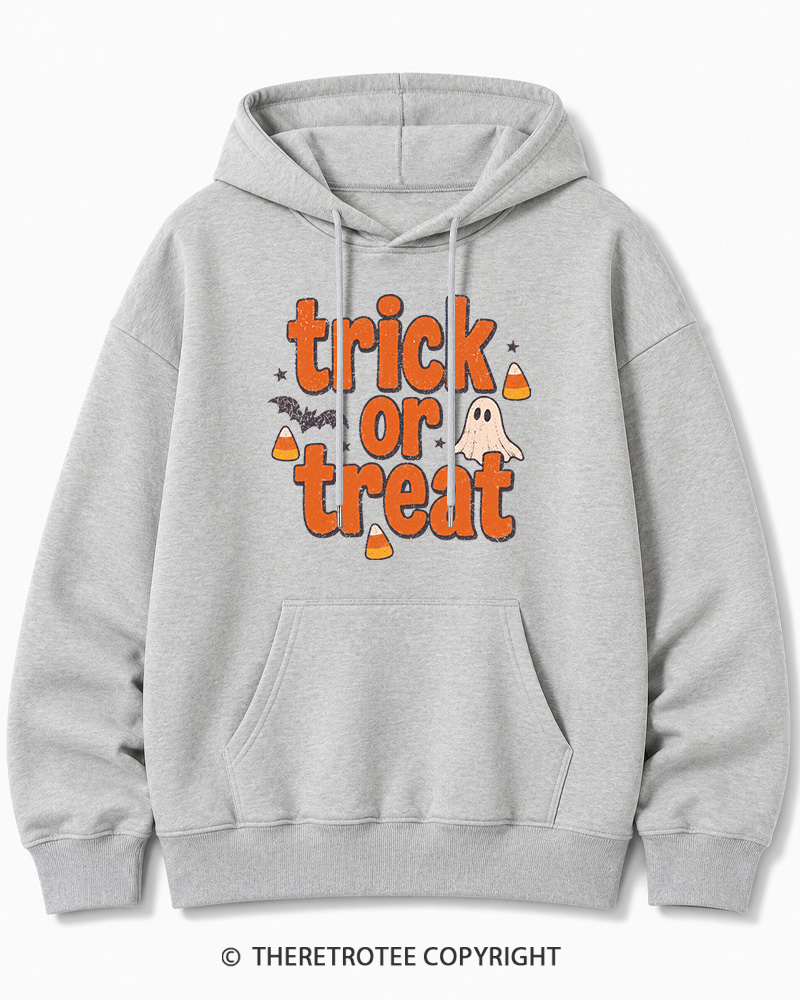 TheRetroTee Trick Or Treat 1940s Halloween Cotton Hoodie