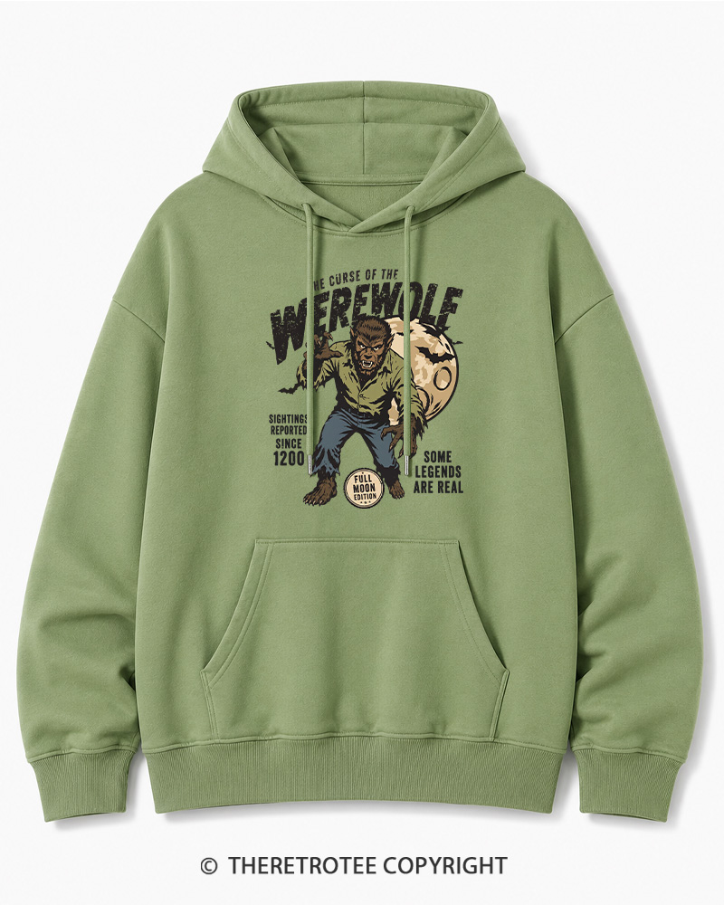 TheRetroTee Werewolf Cult Classic Halloween Horror Movie 1990s Halloween Cotton Hoodie