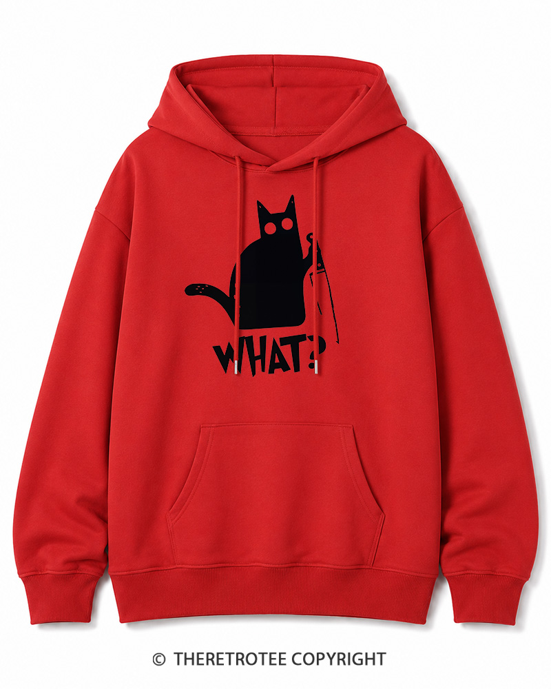 TheRetroTee What Black Cat With Knife Scary Halloween Halloween Cotton Hoodie