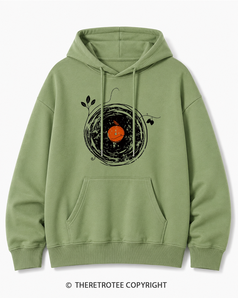 TheRetroTee Enchanting Vinyl Records 1970s Cotton Hoodie