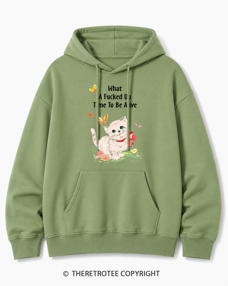 TheRetroTee What a Fucked up Time to Be Alive 1970s Cotton Hoodie