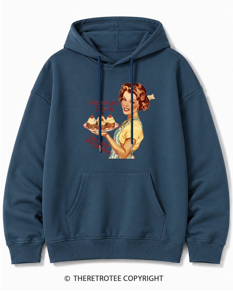 TheRetroTee Retro Sarcastic Housewife Sticker Cotton Hoodie