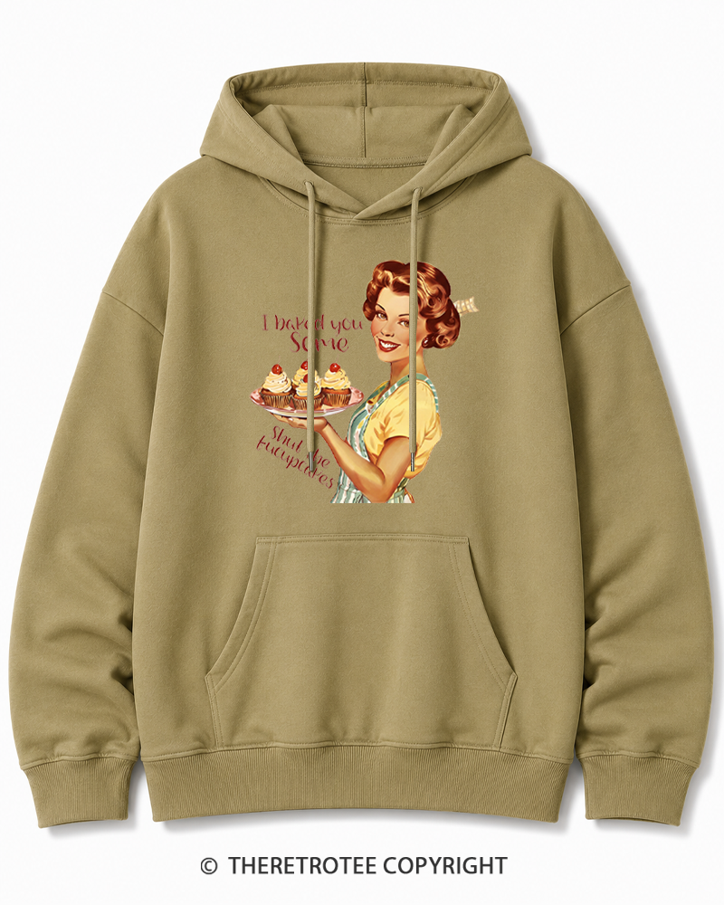 TheRetroTee Retro Sarcastic Housewife Sticker Cotton Hoodie