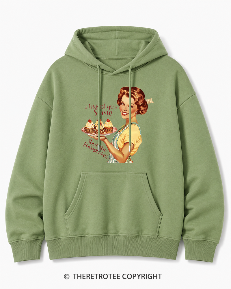 TheRetroTee Retro Sarcastic Housewife Sticker Cotton Hoodie