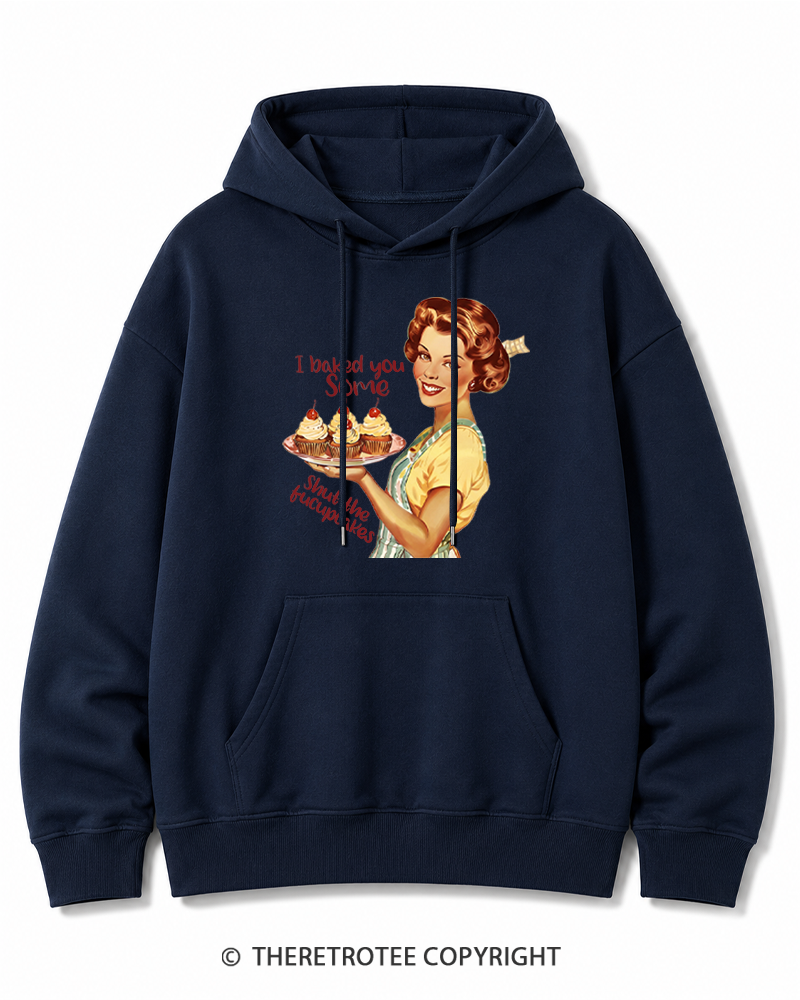 TheRetroTee Retro Sarcastic Housewife Sticker Cotton Hoodie
