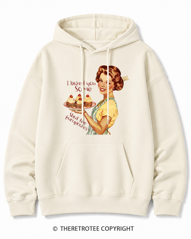 TheRetroTee Retro Sarcastic Housewife Sticker Cotton Hoodie