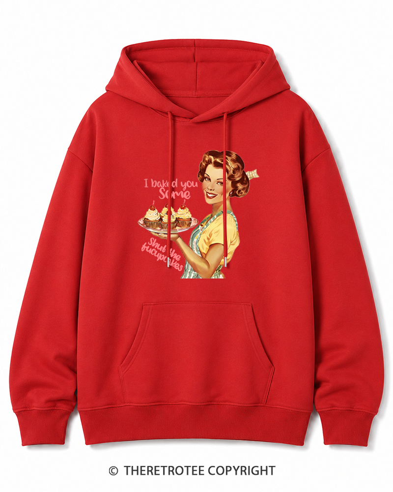 TheRetroTee Retro Sarcastic Housewife Sticker Cotton Hoodie