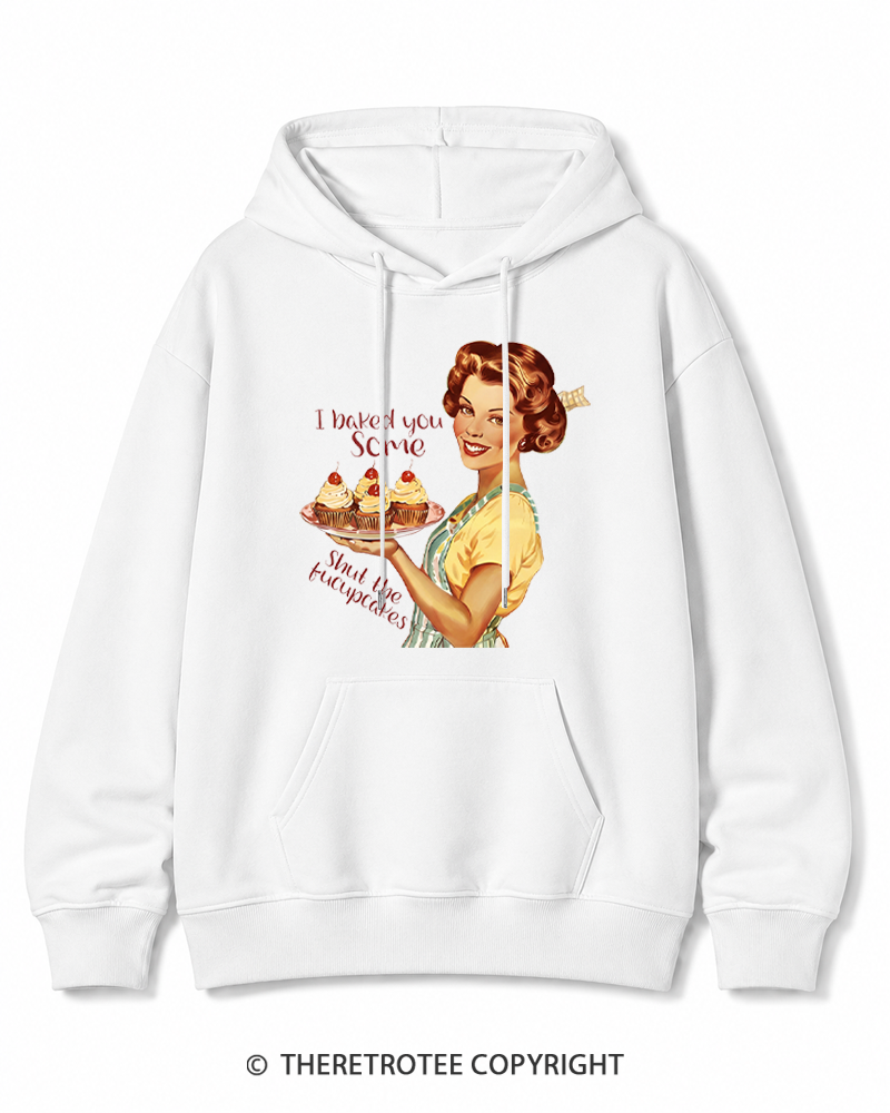 TheRetroTee Retro Sarcastic Housewife Sticker Cotton Hoodie