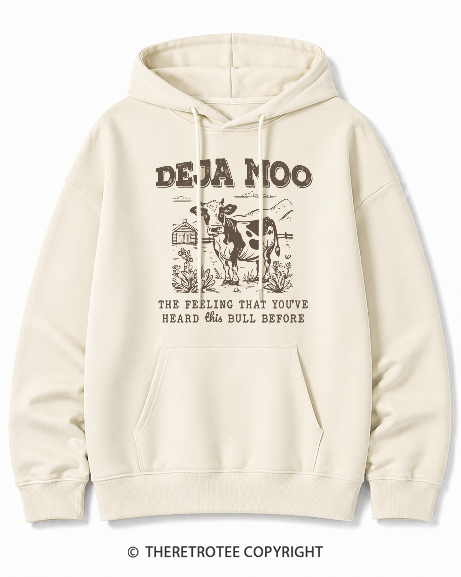 TheRetroTee Deja Moo 2000s Cotton Hoodie