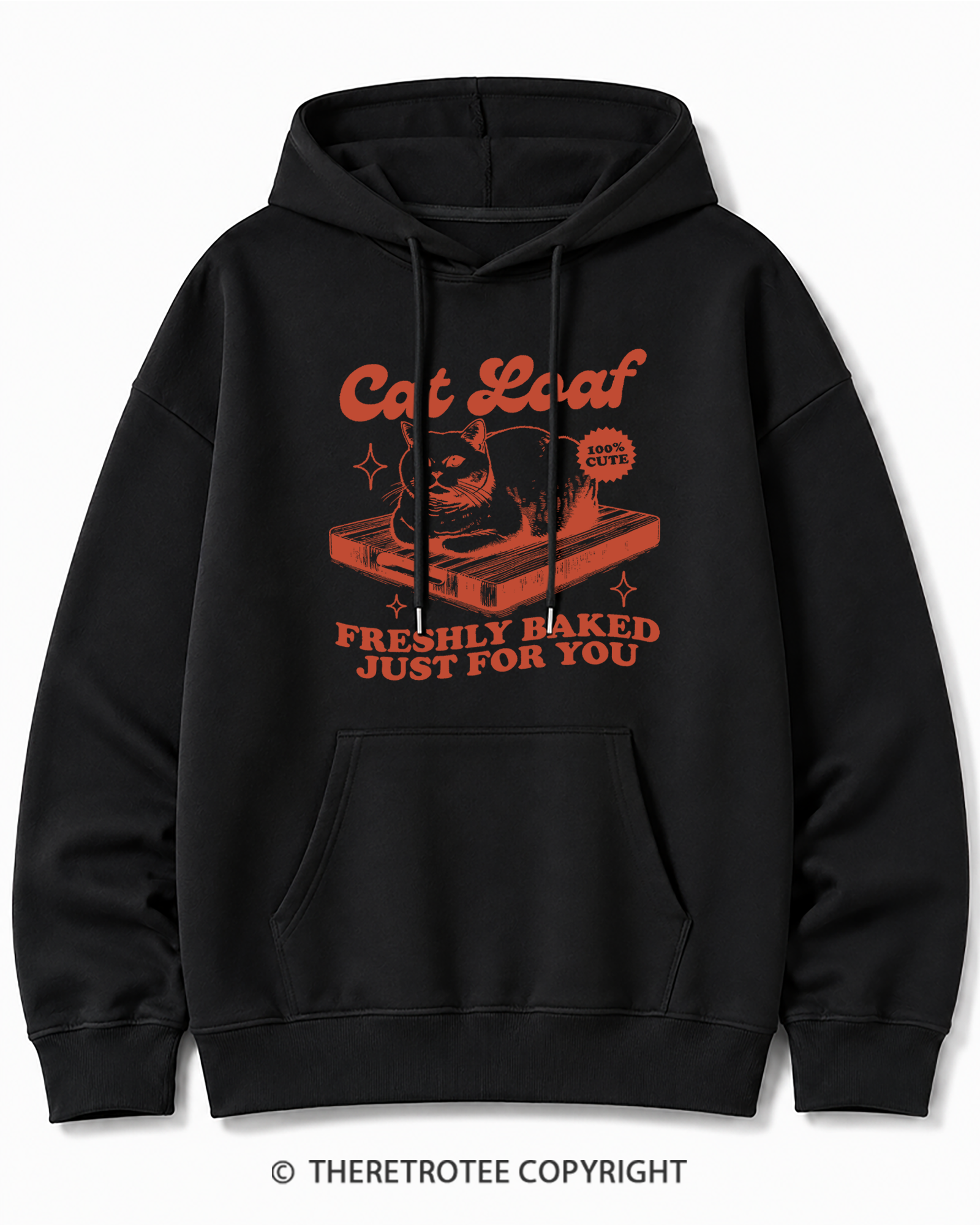 TheRetroTee Cat Loaf 2010s Cotton Hoodie