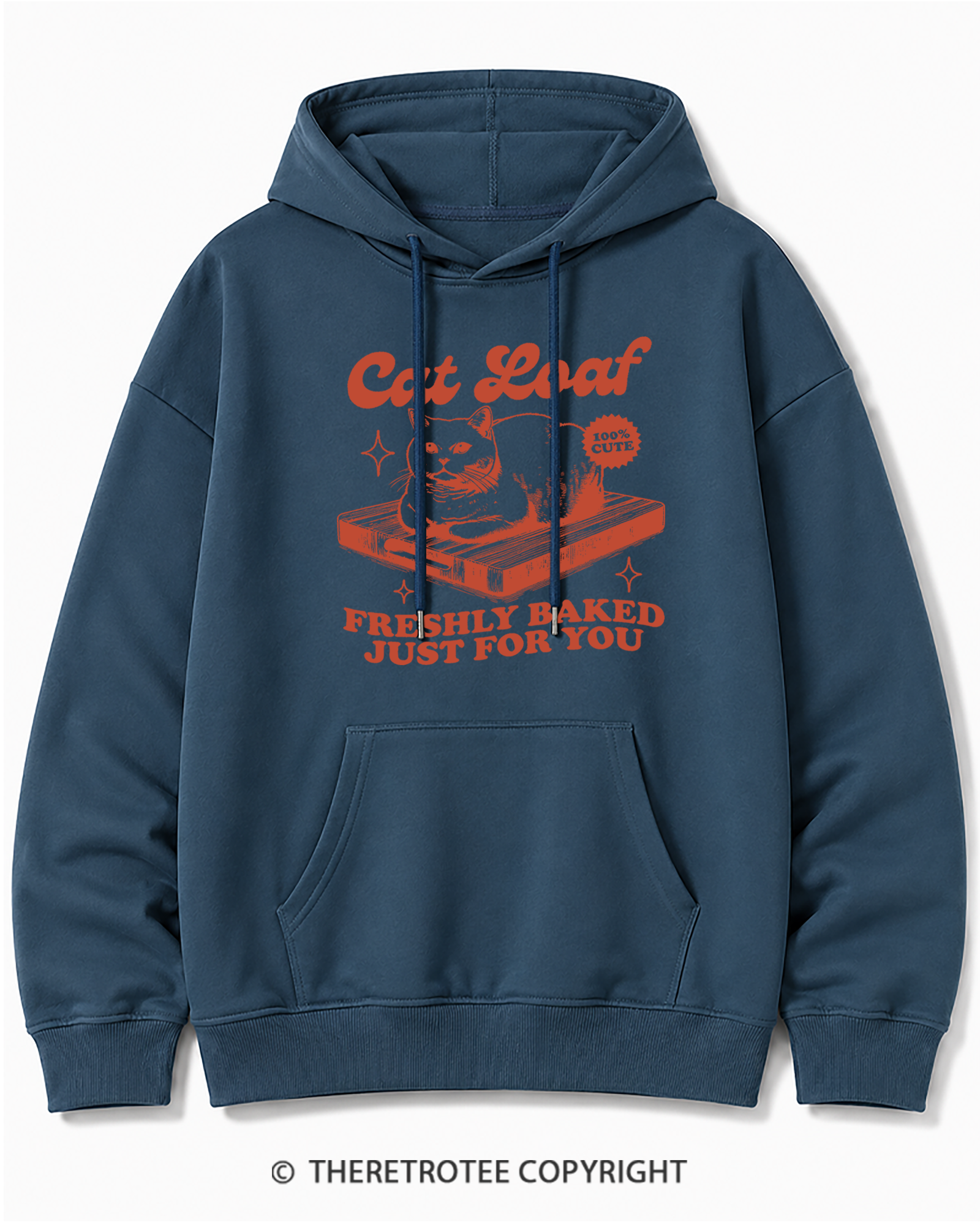 TheRetroTee Cat Loaf 2010s Cotton Hoodie