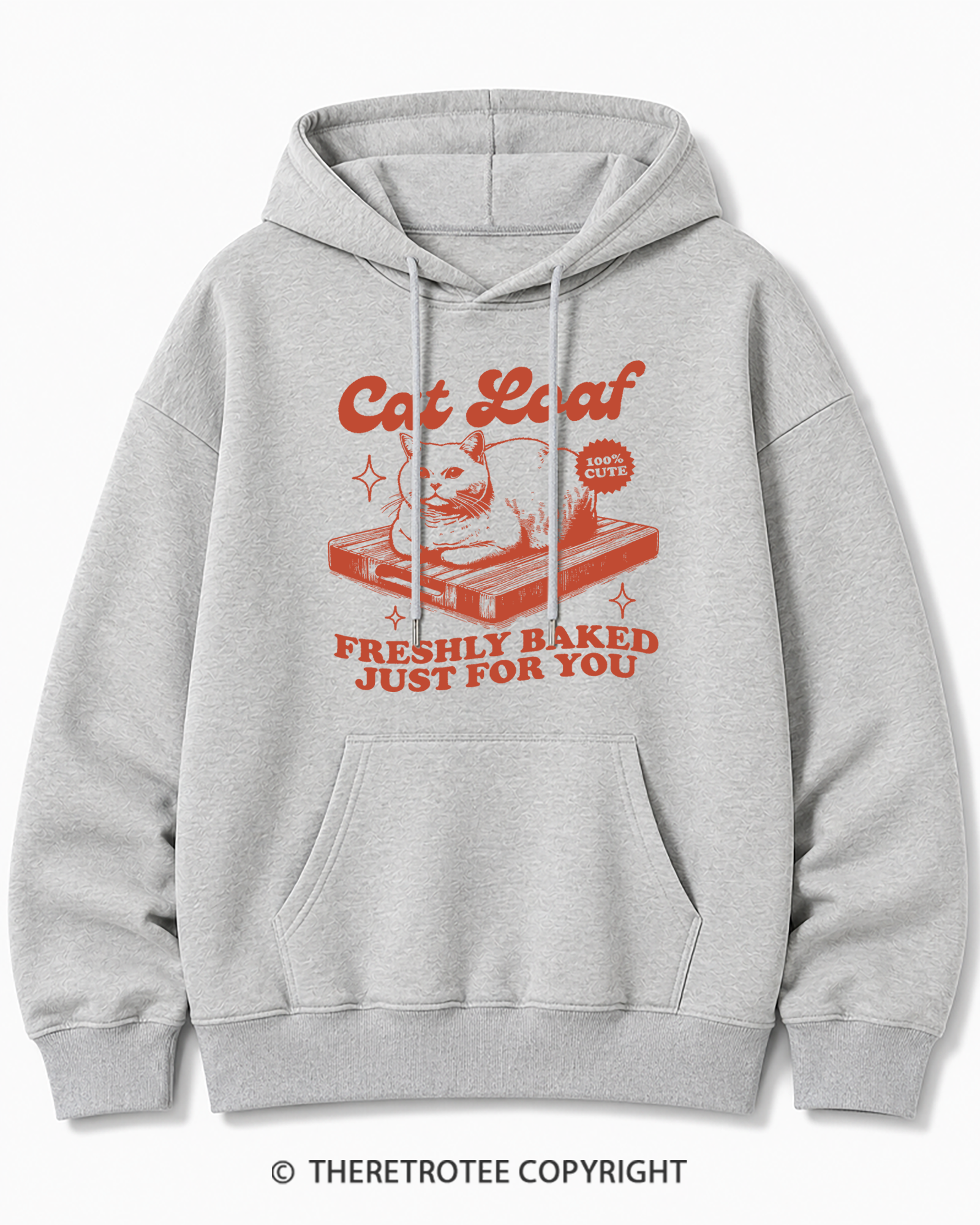 TheRetroTee Cat Loaf 2010s Cotton Hoodie