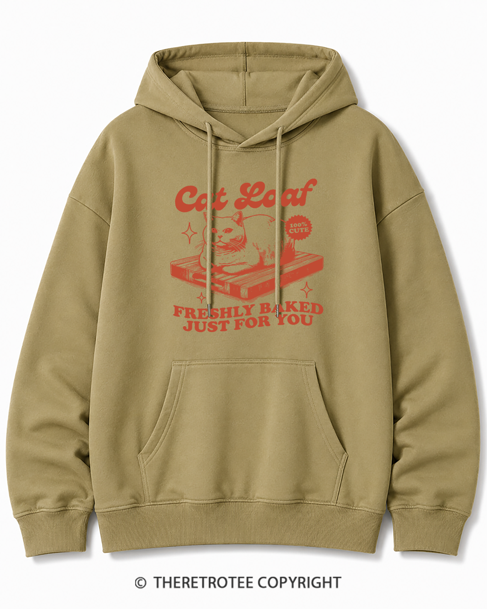 TheRetroTee Cat Loaf 2010s Cotton Hoodie