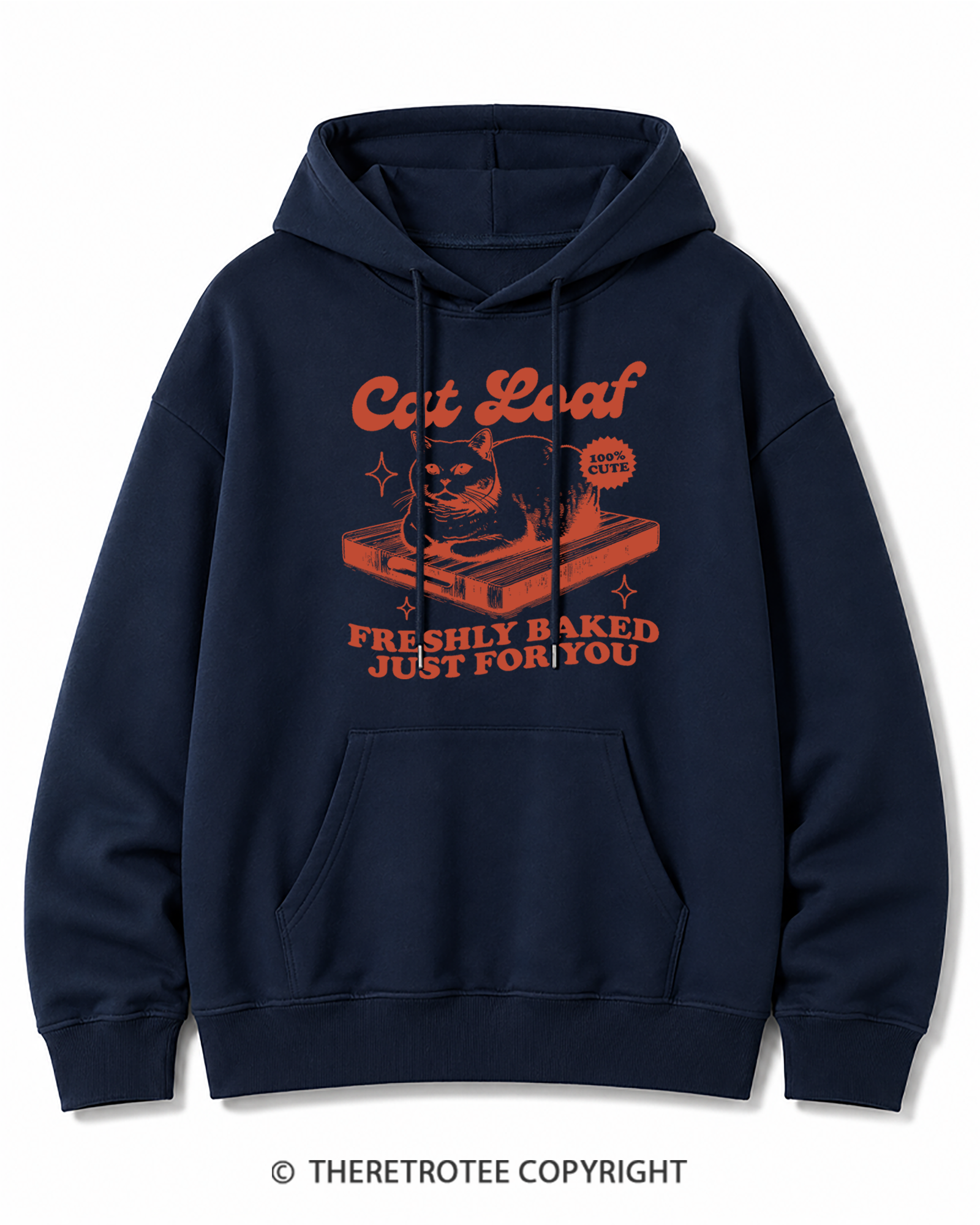 TheRetroTee Cat Loaf 2010s Cotton Hoodie