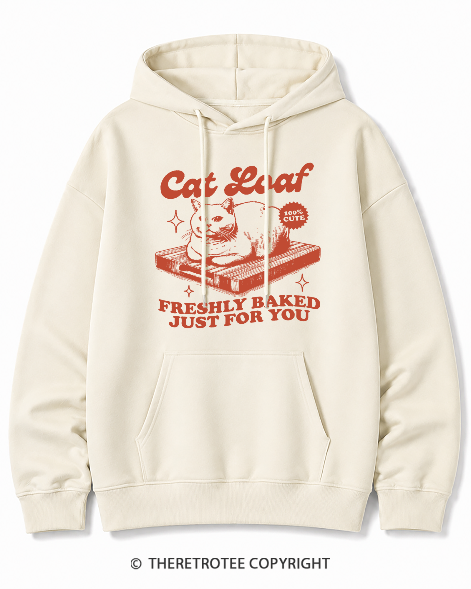 TheRetroTee Cat Loaf 2010s Cotton Hoodie