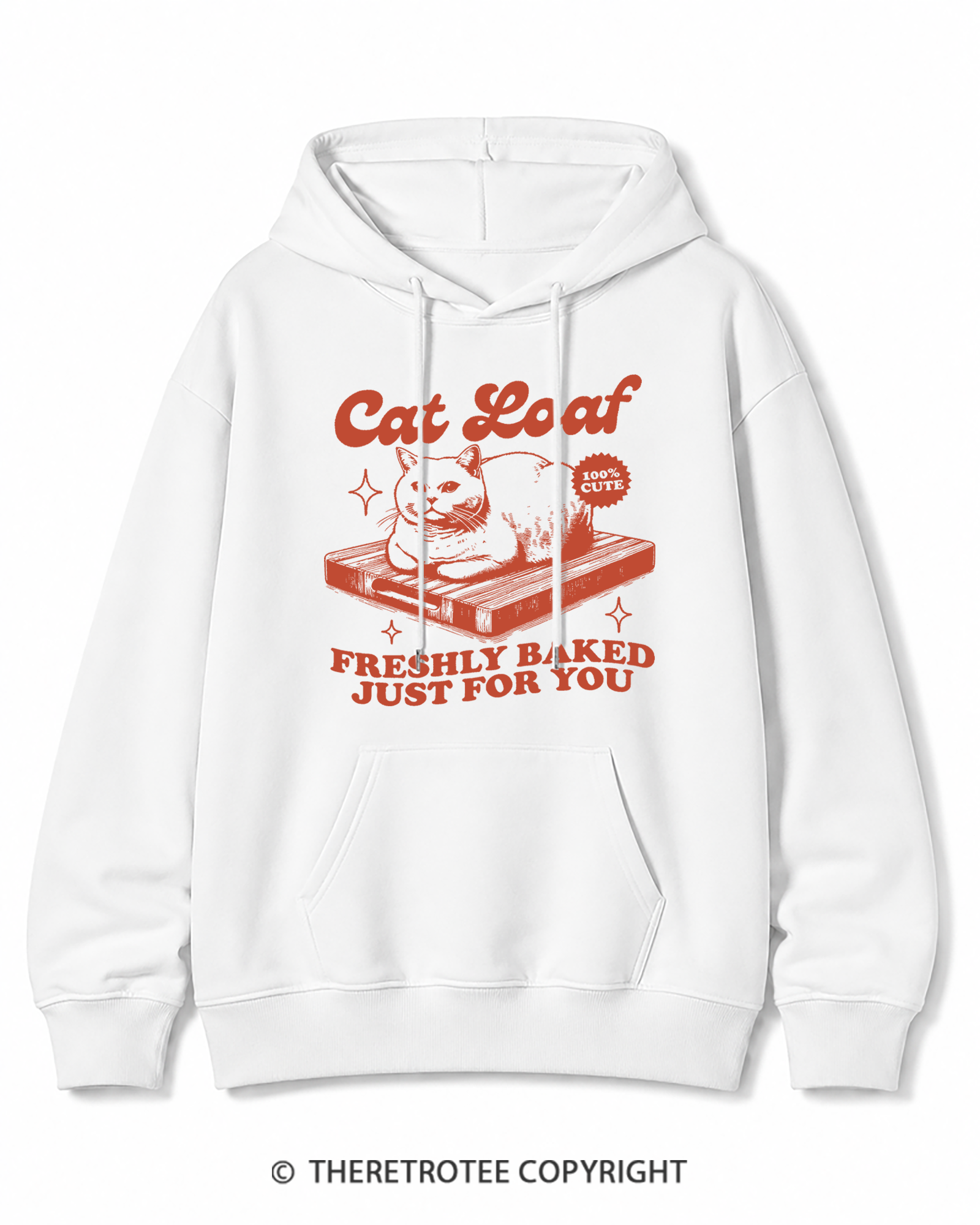 TheRetroTee Cat Loaf 2010s Cotton Hoodie