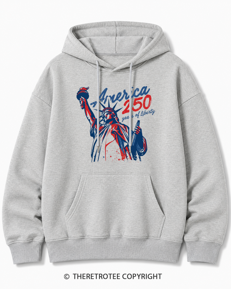 TheRetroTee 250 Years Of Liberty Retro 1776 Cotton Hoodie