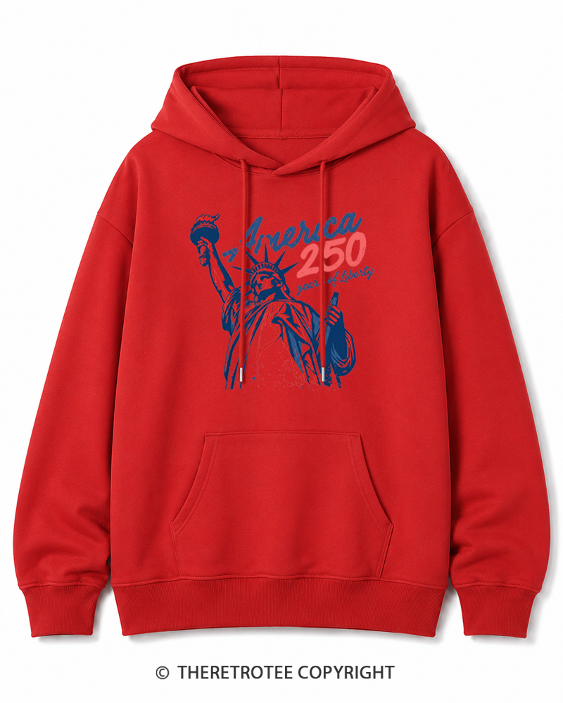 TheRetroTee 250 Years Of Liberty Retro 1776 Cotton Hoodie