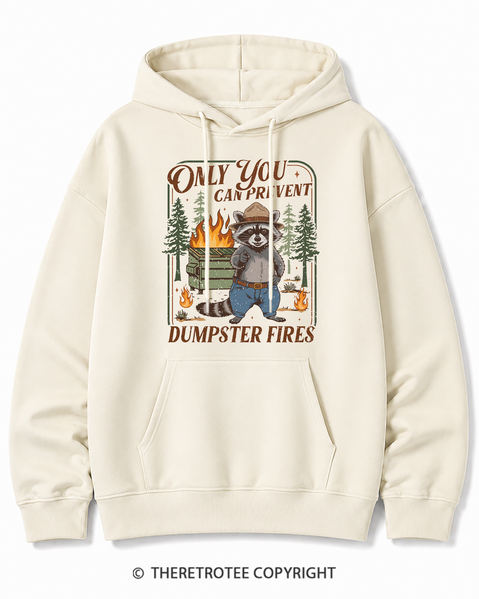 TheRetroTee Only You Can Prevent 1970s Cotton Hoodie