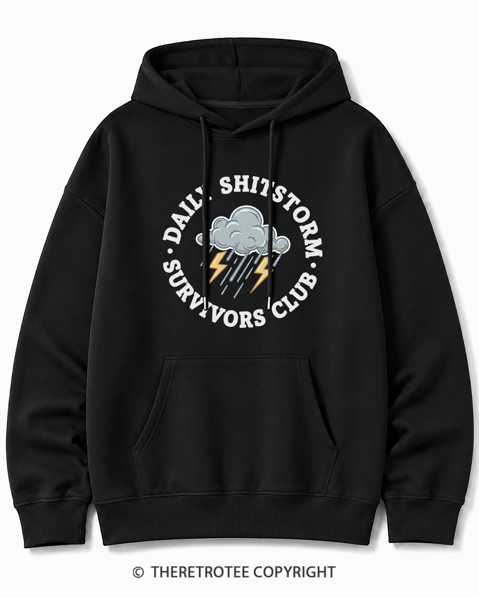 TheRetroTee Daily Shitstorm Survivors Club 1990s Cotton Hoodie