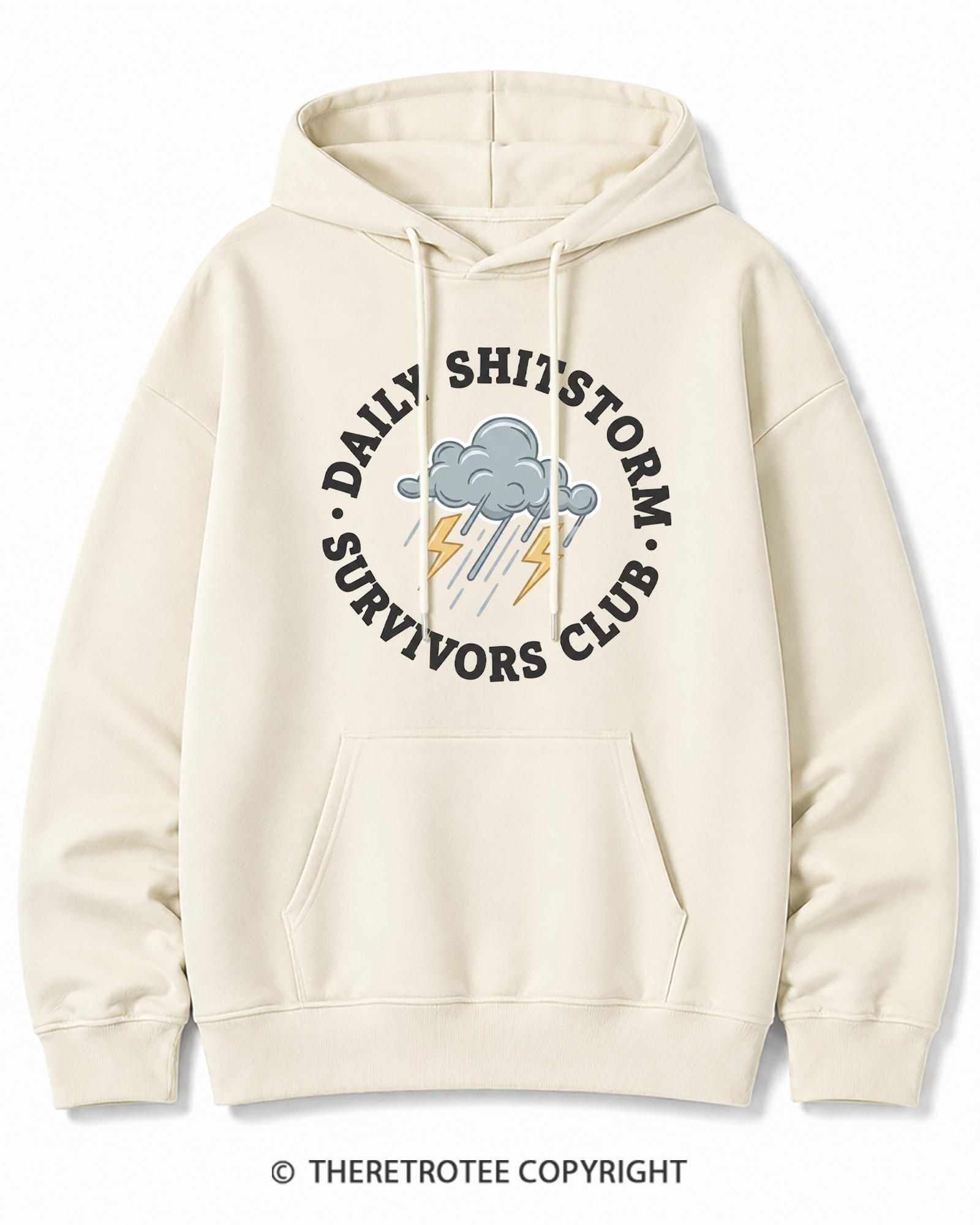 TheRetroTee Daily Shitstorm Survivors Club 1990s Cotton Hoodie
