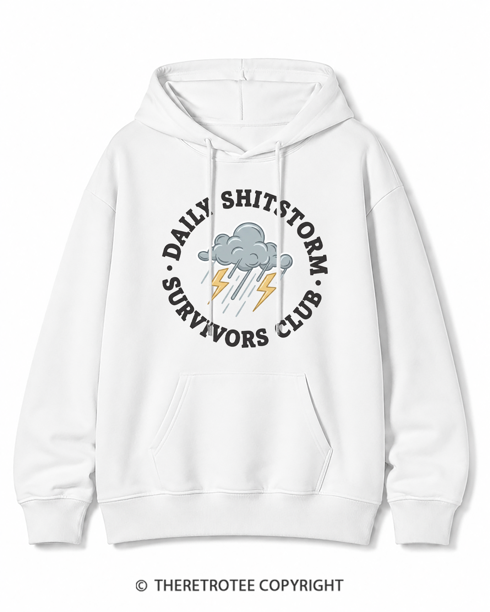 TheRetroTee Daily Shitstorm Survivors Club 1990s Cotton Hoodie