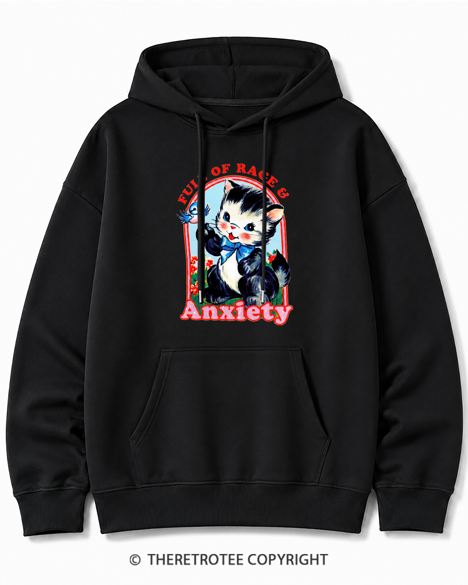 TheRetroTee Rage & Anxiety Humor 1970s Cotton Hoodie